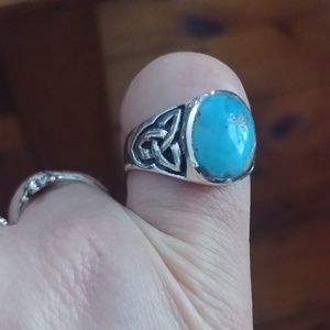 Men's ring turquoise and genuine silver, like new.